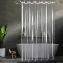 Transparente Duschvorhang-Einlage aus Kunststoff, wasserdicht, 183 x 183 cm, mit Magneten und 12 Haken – extra große, strapazierfähige und