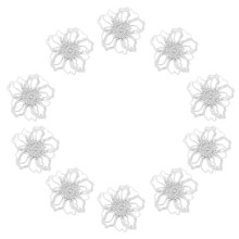 10er-Packung Aufbügelflicken mit Spitzenblumenstickerei
