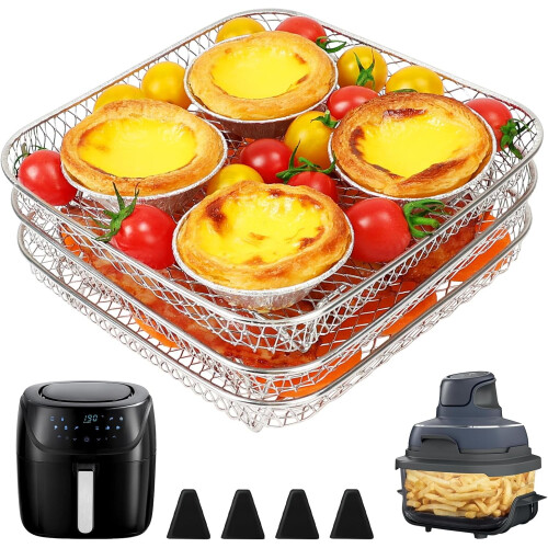 Air Fryer Rack 7 Inch 3-Piece Stainless Steel Stackable