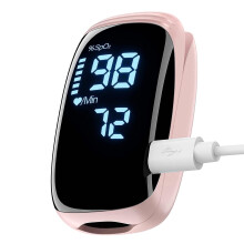 Rechargeable Fingertip Pulse Oximeter with Accurate SpO2 Reading for Home & Outdoor Use – Pink