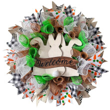 Osterdekorationen und -ornamente, Kranz, Osterkranz, Hasendekorationen, Stoffwandbehang, Dekorationselemente
