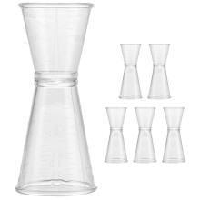 6 Pcs Plastic Cocktail Jigger Measuring Cup Cups Transparent