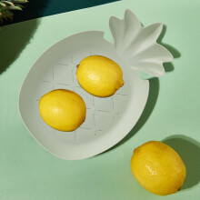 Plateau de service en plastique en forme d'ananas – Coupe à fruits décorative et bonbonnière, 29,5 x 19,5 cm, ABS de qualité alimentaire,