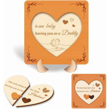 Wooden Congratulations Card for Mom – Handmade Heart Greeting Card, Birthday/Invitation Gift, Commemorative Decor, Mixed Colors, Compatible with All