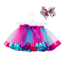 Peuter/baby meisjes pofrokje, schattige regenboog tutu rokjes, prinsessen petticoat, veelkleurige rok met strik en haarspeldjes set