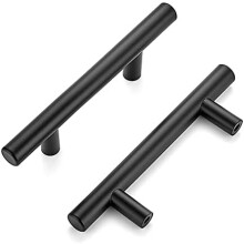 Lot de 20 poignées de meuble de 12,7 cm (5 po) en acier inoxydable noir mat. Poignées de tiroir et de placard pour cuisine. Longueur : 12,7 cm (5
