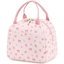 Sac à lunch unisexe en velours côtelé, élégant et réutilisable, isotherme grande capacité, idéal pour le travail, les pique-niques ou les