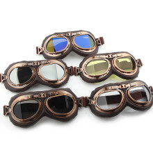 Motorcycle Goggles Vintage Aviator Style Motocross Bike Cruiser Scooter Goggle Anti UV Anti Scratch Dustproof for Cycling Riding Climbing Fishing