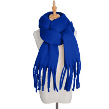 Xale grande e leve azul escuro para mulheres – Cachecol grosso e oversized para o inverno e outono, combina com todos os looks.