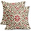 Fodere per cuscini in lino marrone e rosso, 45x45 cm, set da 2 1