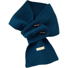 Cachecol feminino de inverno, 100% lã, com botões de madeira, protetor de pescoço tricotado, ideal para climas frios.