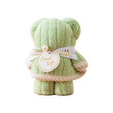Serviette de bain Lapin de Pâques – Serviette douce en polaire corail pour mariage, remise de diplôme, baptême, anniversaire ; adorable