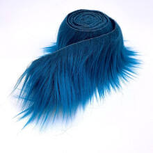 Ruban en fausse fourrure mohair duveteuse, prédécoupé en rouleau, 5 cm de large x 152 cm de long - Bleu sarcelle
