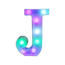 Guirlande lumineuse décorative, lettres LED multicolores avec télécommande – Décorations lumineuses pour bars et fêtes – Multicolore blanc J
