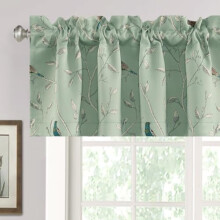 Floral Valance 52" x 18" Rod Pocket Microfiber Curtain