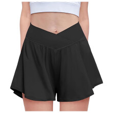 YOUSNH Girls Flowy Shorts with Spandex Liner 2 in 1 Athletic Running Shorts with Pockets Kids Butterfly Skorts Girls Shorts Black 9-10 Years