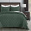 Dark Green Geometric Quilt Set Microfiber 2-Piece 1