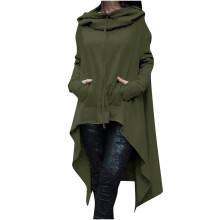 Blusas de manga larga para mujer en color verde militar, elegantes, con cuello redondo, lisas, para verano.
