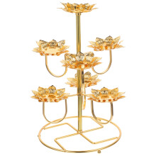 Golden Lotus Candle Holder Stainless Steel 24x16x15cm