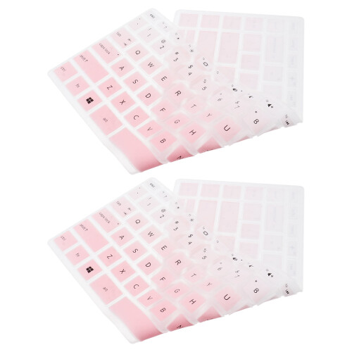Película protetora para teclado (2 unidades) Capa de silicone para teclado de computador de 14 polegadas, compatível com HP 14q-cs0001TX (rosa