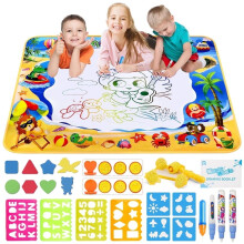 Large 40x32" Aqua Magic Water Drawing Mat Toy for Kids 3-6, Educational Writing & Painting Pad – Compatible with Aqua Magic