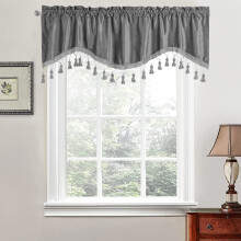 YingYouFu Elegant Fringed Window Curtains – Patterned Rod Panels, Stylish Short Drapes for Living Room, Bedroom, Office (Compatible with standard