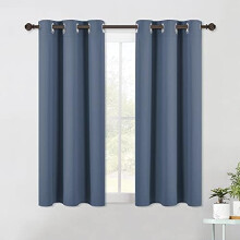 Stone Blue Blackout Curtains 34x60 in Set of 2 Grommet