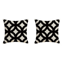 Almofada decorativa para casa, impermeável, preta e branca, com estampa de areia, ideal para sofá, poltrona e decoração de primavera/verão.