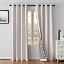 Blackout Linen Curtains 2 Panels 52x84 in