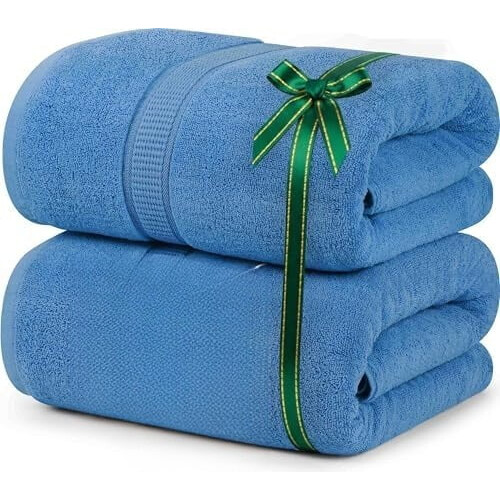 Jogo de toalhas de banho azul elétrico, 2 peças, 35 x 70 polegadas, 600 g/m²