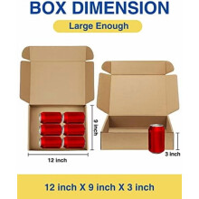 Verpakking van 22 stuks 12x9x3 inch bruine golfkartonnen verzenddozen voor boeken, schoenen en cadeaus – geschikt voor kleine bedrijven