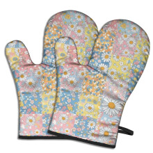 Gants de cuisine Pioneer Flower à motif floral, lot de 2, résistants à la chaleur, 19,5 cm x 30,5 cm