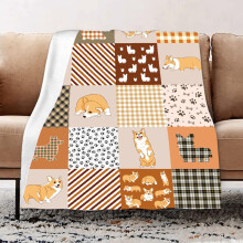 Cute Corgi Blanket Corgi Gifts for Corgi Lovers Orange Lightweight Soft Flannel Fleece Throw Blanket Dog Lovers Gifts for Women 50x60