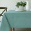 Nile Blue Textured Fabric Tablecloth 60 x 84 in 1