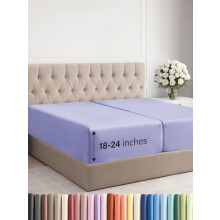 Drap-housse extra profond pour lit King fendu – Compatible avec les matelas de 45 à 60 cm, ultra-doux, infroissable, respirant, lavande