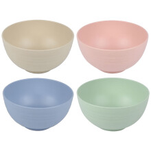 Set van 4 onbreekbare plastic kommen 12x12x6cm
