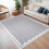 Wave-Patterned Grey Area Rug 5x7 ft Non-Slip TPR Backing 1