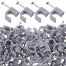 100 Pcs Circle Speaker Wire Clips Steel Nail Line Card
