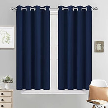 Navy Blackout Curtains 52x84 in, 2-Pack Grommet Top