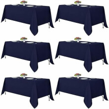 Navy Polyester Tablecloths 70x108 in, 6-Pack