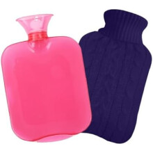 2-Liter-Wärmflasche mit Strickbezug – Wärme-/Kältetherapie bei Muskelschmerzen, Menstruationsbeschwerden und Nacken-/Schulterverspannungen –