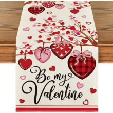 Stripe Heart Table Runner 13 x 36 Inch