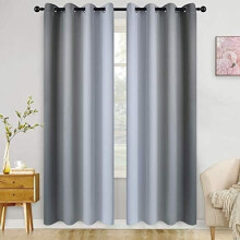 Ombre Grey Grommet Curtains 52x72 in, 2 Panels
