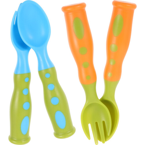 10Sets Selbstfütter Besteck Set Für Baby Kunststoff Bunt Lernen Essen 1