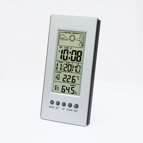 Modern Multi-function LCD Weather Forecast Clock Weather Station Clock Temperature Thermometer Calendar Clock with Temperature and Humidity Meter 1