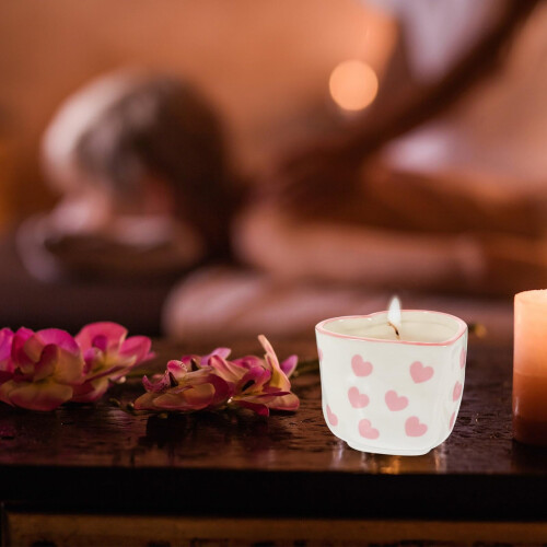 Heart-Shaped Ceramic Candle Cup for Valentine's Day 2