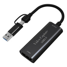 USB3.0 Video Capture Card 4K -Compatible to 1080P 60fps USB Type C Record for Gamingg Streaming Live Broadcasting