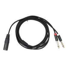 XLR Mannelijk Naar Dubbele 6,35 mm Plug Audiomicrofoonkabel Microfoonkabeladapter Y-Splitter 1m