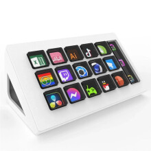 För StreamDeck Visual Keyboard LCD-Knapp 15 Tangenter Live Content Creation Controller Anpassad Knapp för Windows/IOS (Vit)