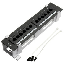 Netzwerk-Tool-Kit, 12-Port-CAT6-Patchpanel, RJ45-Netzwerk-Wandmontage-Rack mit Oberflächen-Wandmontagehalterung